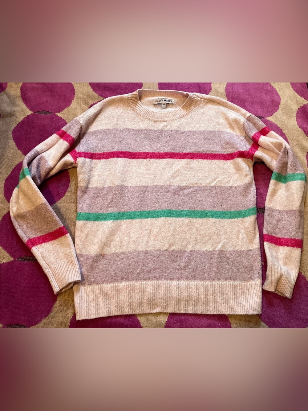 Elizabeth and James Bright Lights Soft Cozy Stripe Sweater size XS